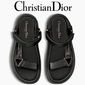 Christian Dior D-Wave Black Sandals